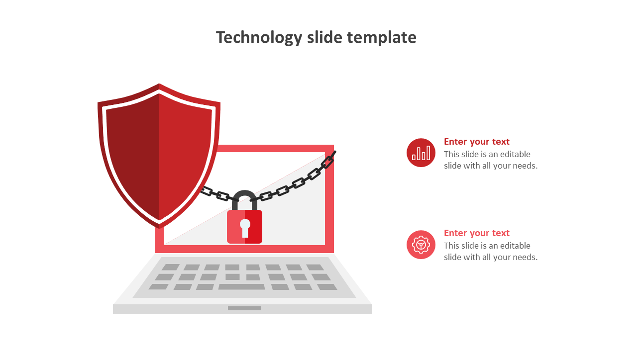 technology slide template-red